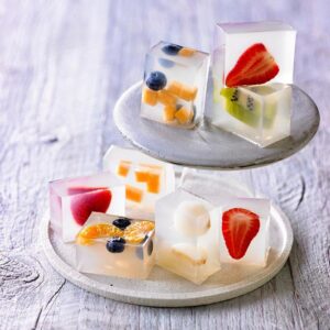 white jelly powder translucent cubes for premium desserts