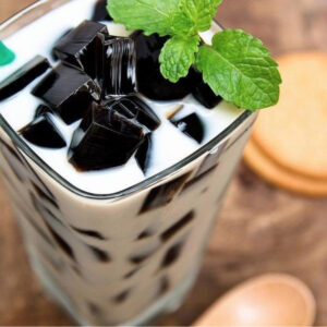 ooling grass jelly drink for heat relief