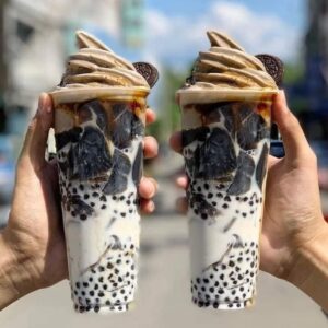 grass jelly powder uses black grass jelly in milk tea herbal jelly dessert bowl grass jelly milk tea with herbal jelly topping